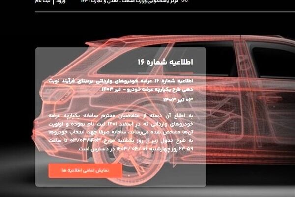  عرضه ۸ هزار خودروی وارداتی در دور جدید فروش 